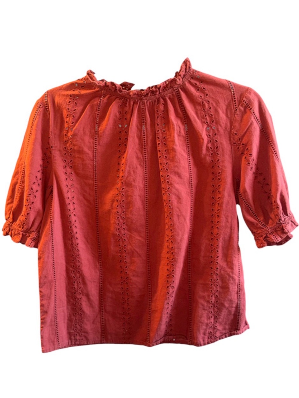 Universal Thread Red Eyelet Peasant Blouse